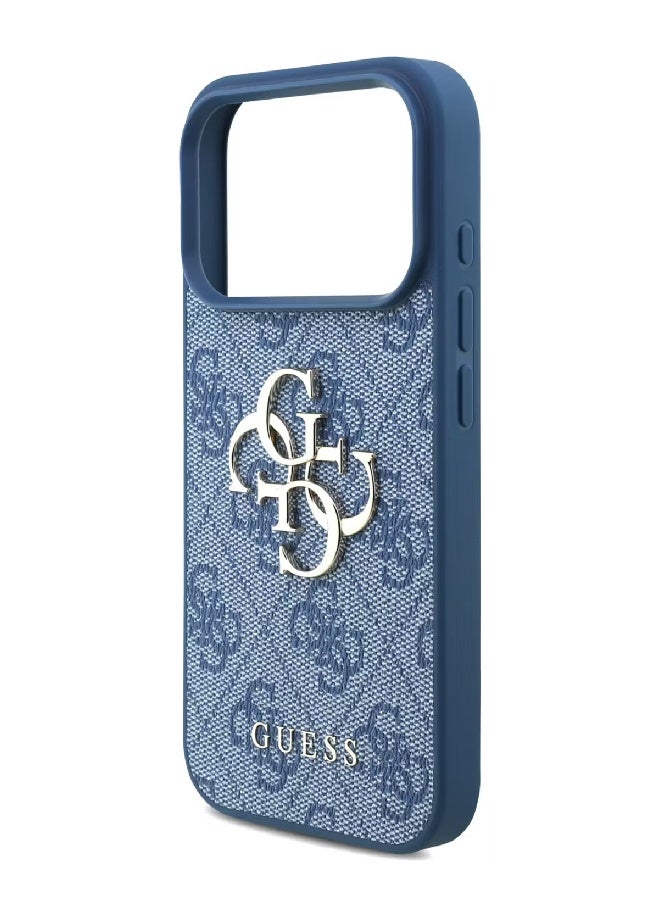 Guess 4G PU Leather Case with Big 4G & Classic Logo with Wrist Strap for iPhone 17 Pro Max - Blue - Image 2